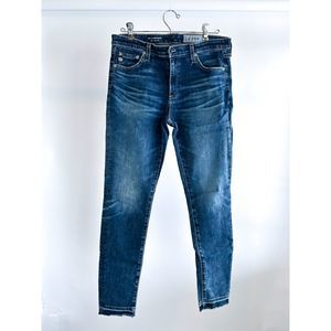 AG Jeans, Size 31R, 31W x 27L, Super Skinny Ankle, Unfinished Hem